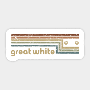 Great White Cassette Stripes Sticker